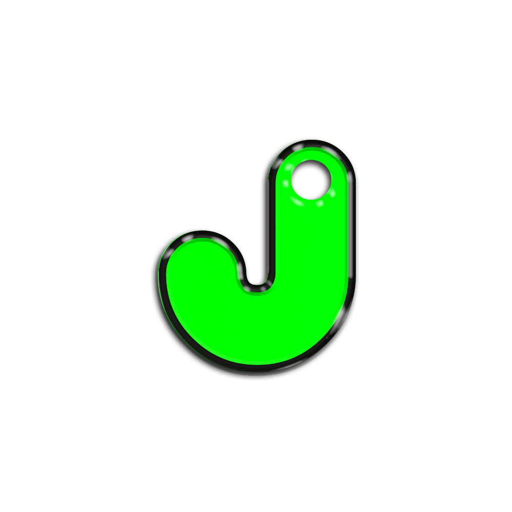 J Harfi Rounded Yeşil Neon | İsimlik
