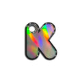 K Harfi Rounded Holographic | İsimlik