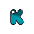 K Harfi Rounded Mavi Metalik | İsimlik