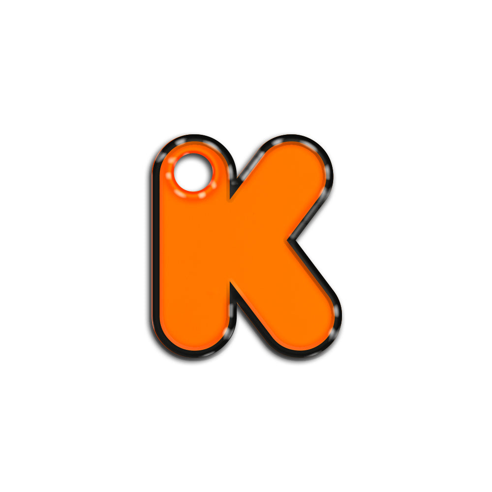 K Harfi Rounded Turuncu Neon | İsimlik
