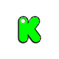 K Harfi Rounded Yeşil Neon | İsimlik