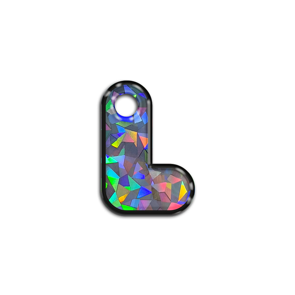 L Harfi Rounded Gri Holo | İsimlik