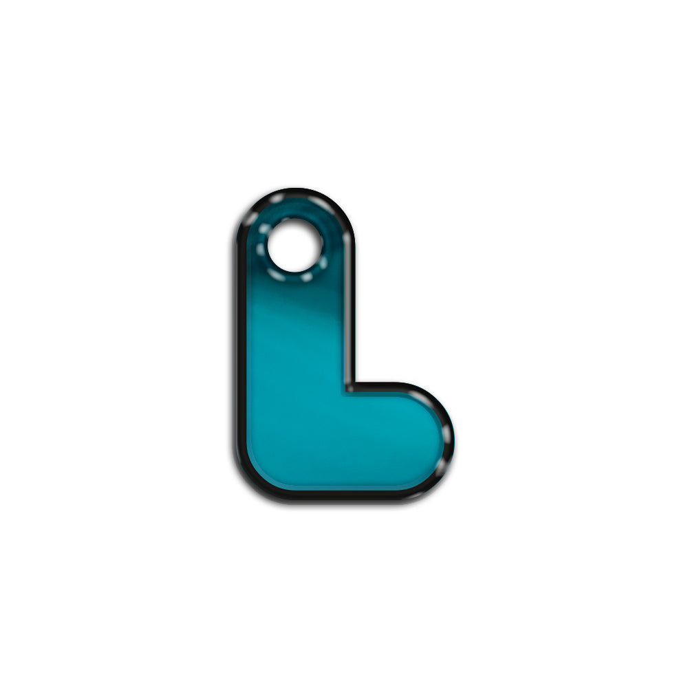 L Harfi Rounded Mavi Metalik | İsimlik