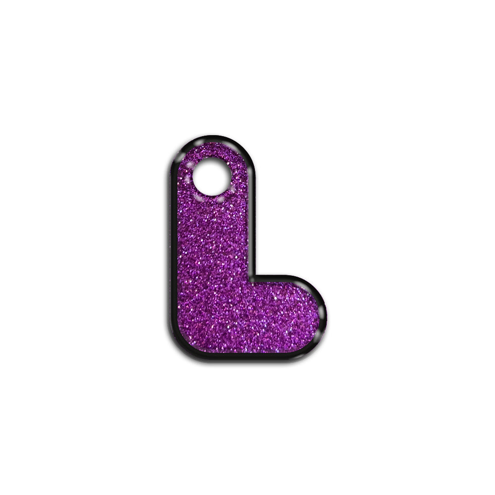 L Harfi Rounded Mor Glitter | İsimlik