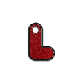 L Harfi Rounded Red Glitter | İsimlik