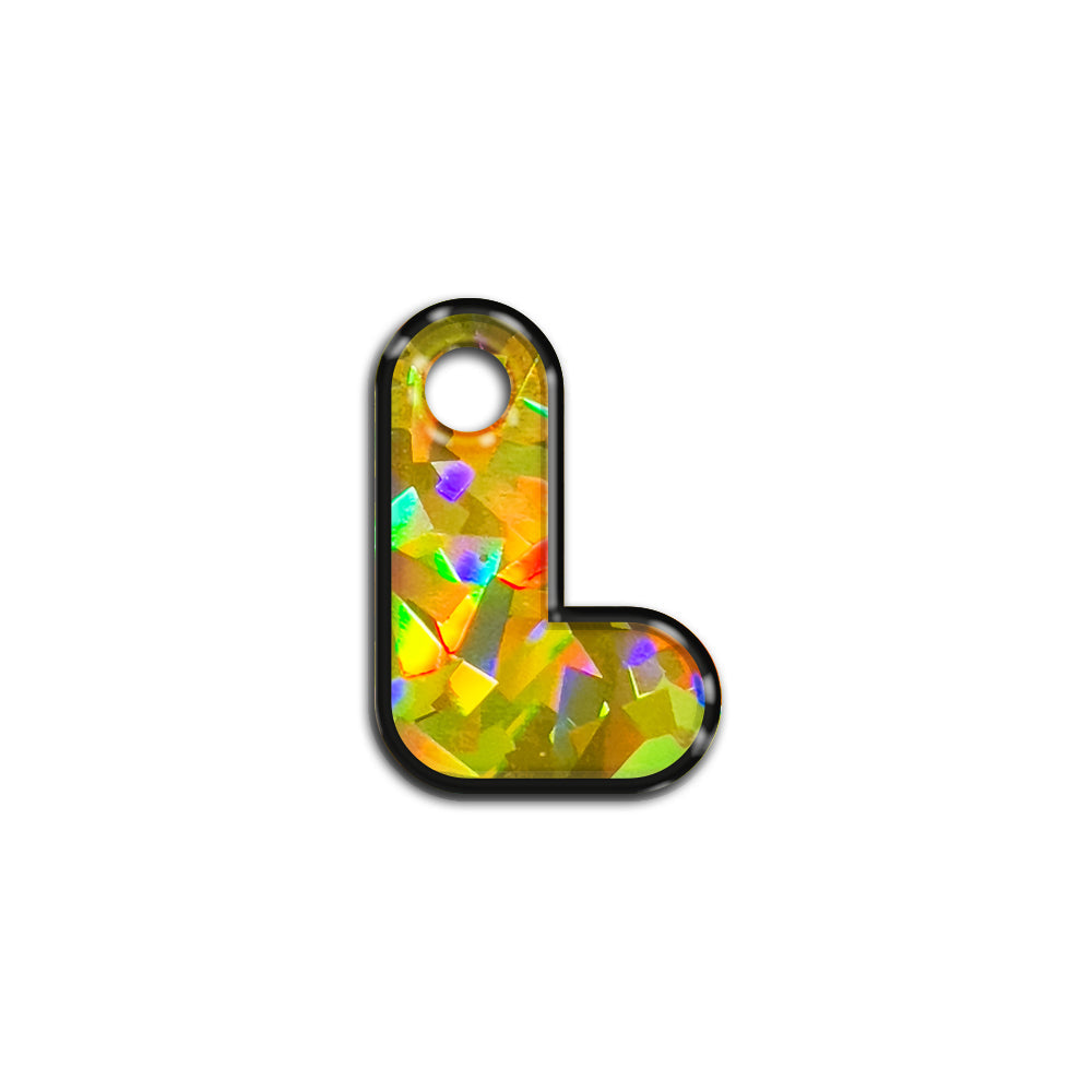 L Harfi Rounded Sarı Holo | İsimlik