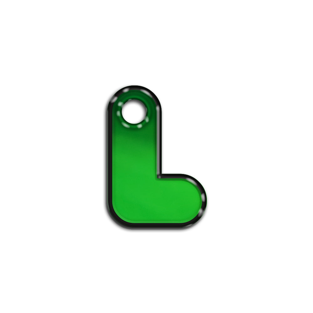 L Harfi Rounded Yeşil Metalik | İsimlik