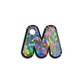 M Harfi Rounded Gri Holo | İsimlik