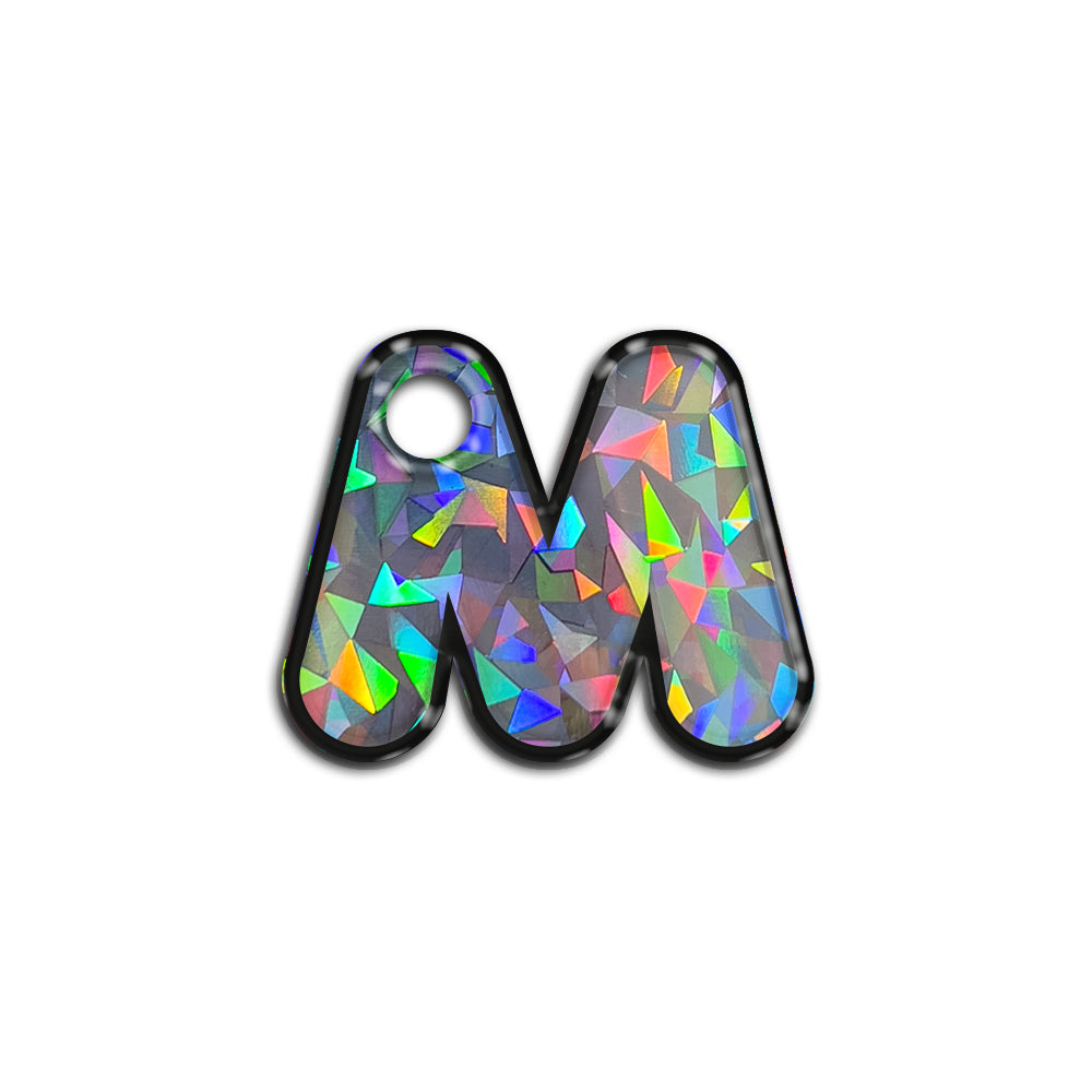 M Harfi Rounded Gri Holo | İsimlik