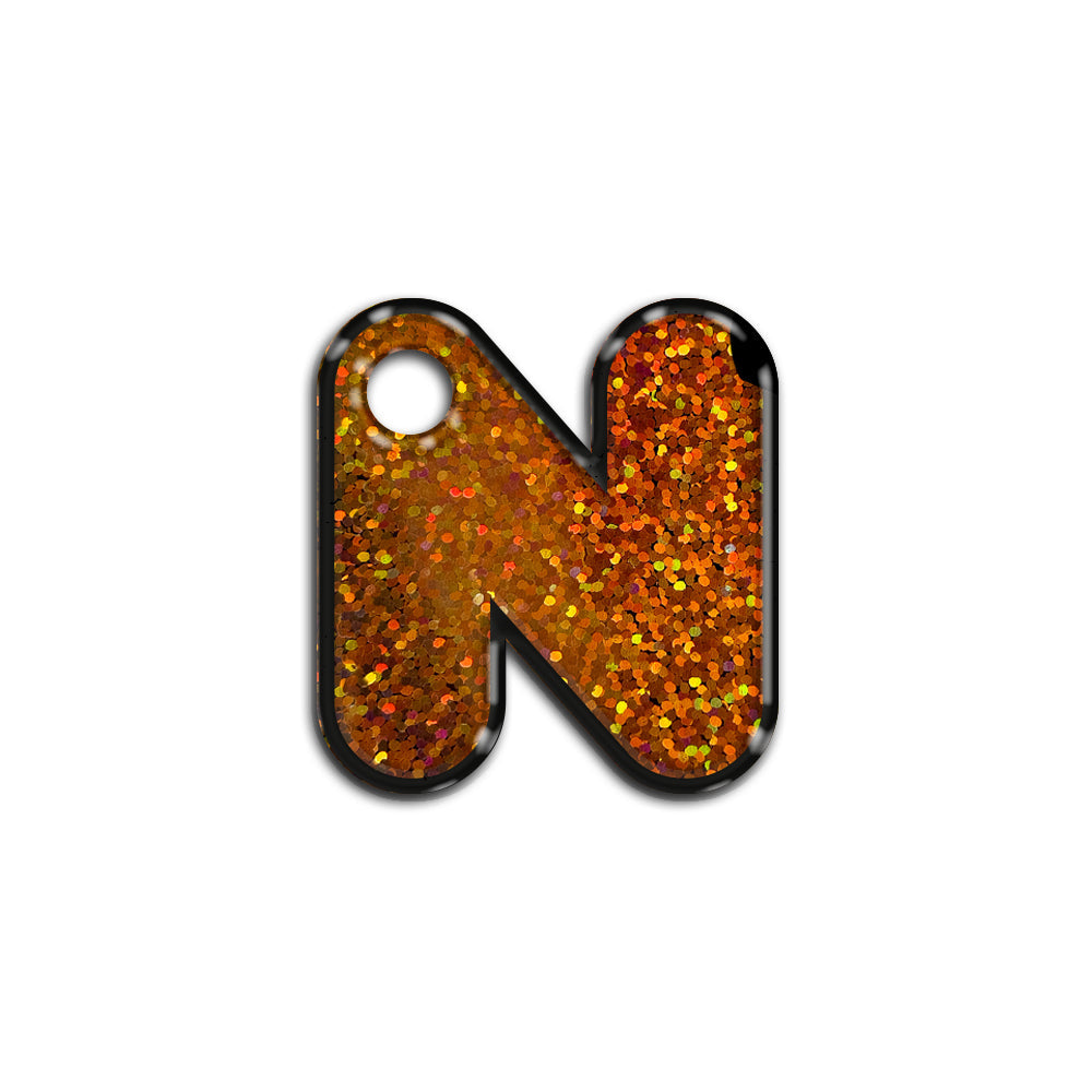 N Harfi Rounded Bakır Holo | İsimlik