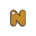 N Harfi Rounded Bal Metalik | İsimlik
