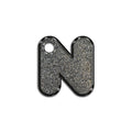 N Harfi Rounded Gri Glitter | İsimlik