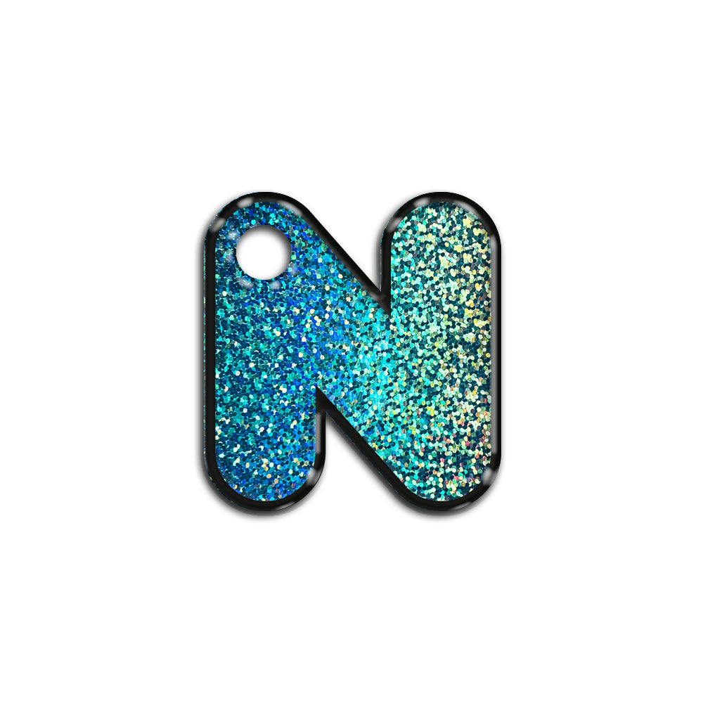 N Harfi Rounded Mavi Holo | İsimlik