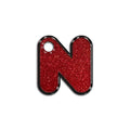 N Harfi Rounded Red Glitter | İsimlik