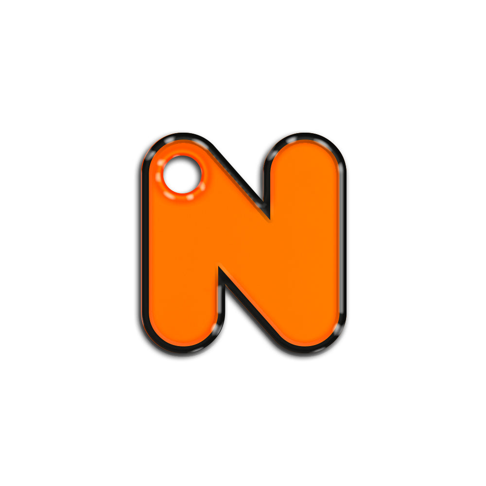 N Harfi Rounded Turuncu Neon | İsimlik