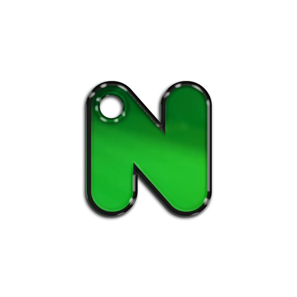 N Harfi Rounded Yeşil Metalik | İsimlik