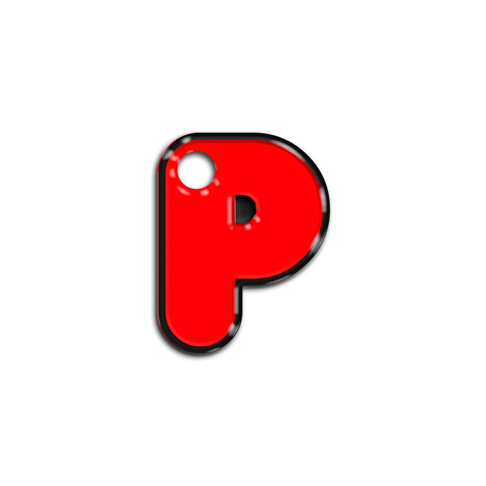 P Harfi Rounded Red Neon | İsimlik