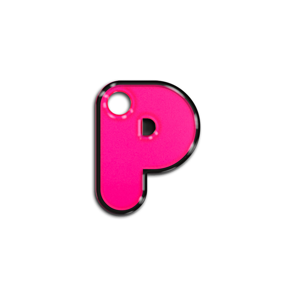 P Harfi Rounded Pembe Neon | İsimlik