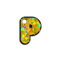P Harfi Rounded Sarı Holo | İsimlik