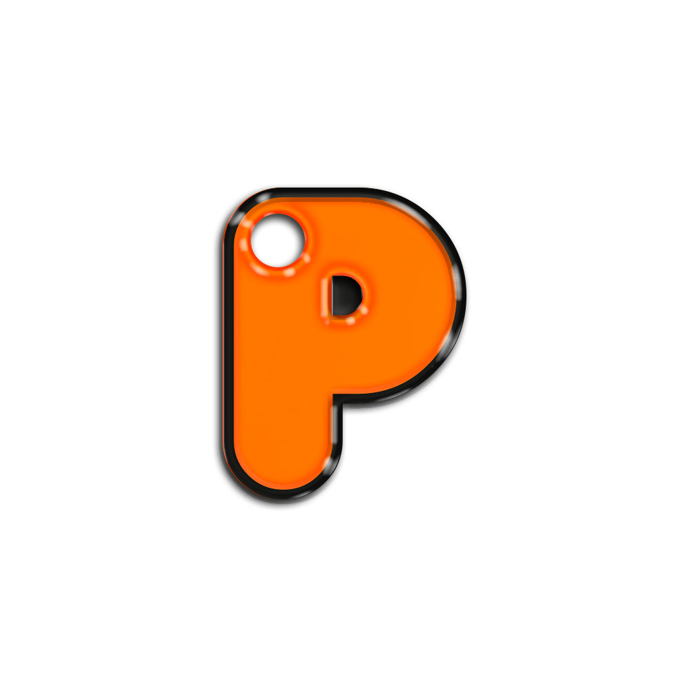 P Harfi Rounded Turuncu Neon | İsimlik