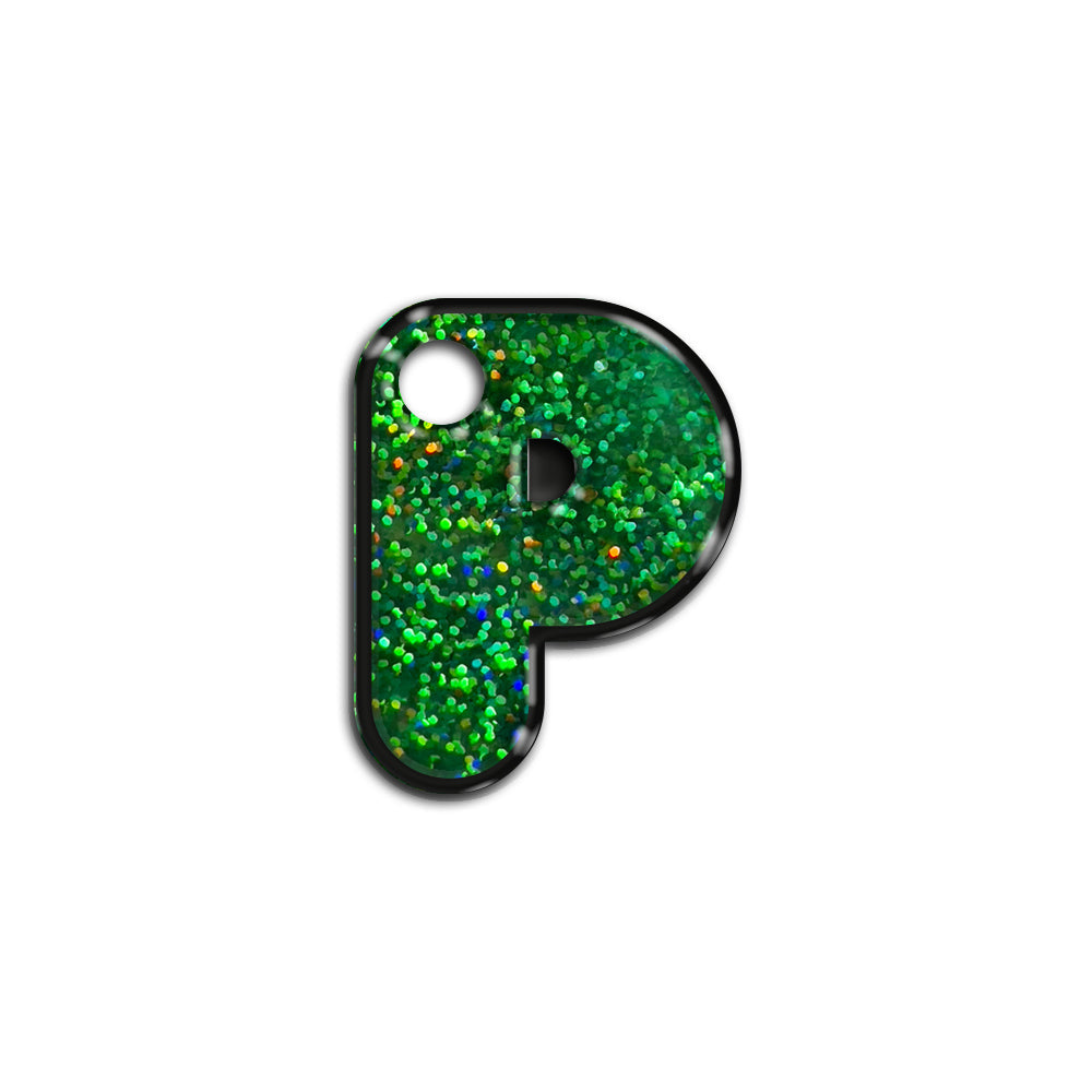 P Harfi Rounded Yeşil Holo | İsimlik