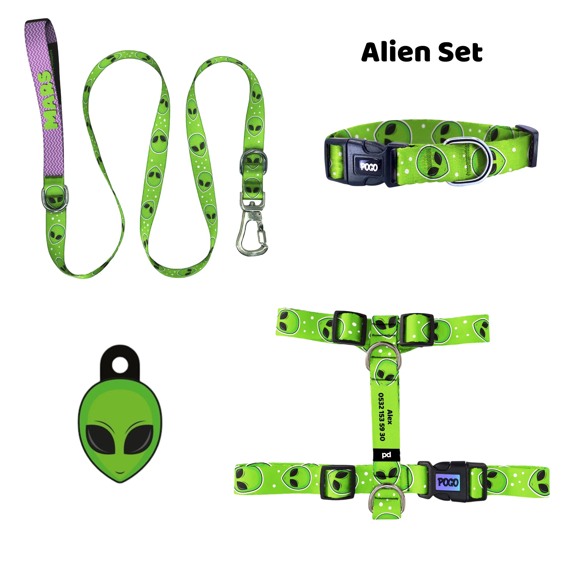 Alien | Tasma ve Künye Seti - Evcil hayvanlar için mükemmel bir ürün.