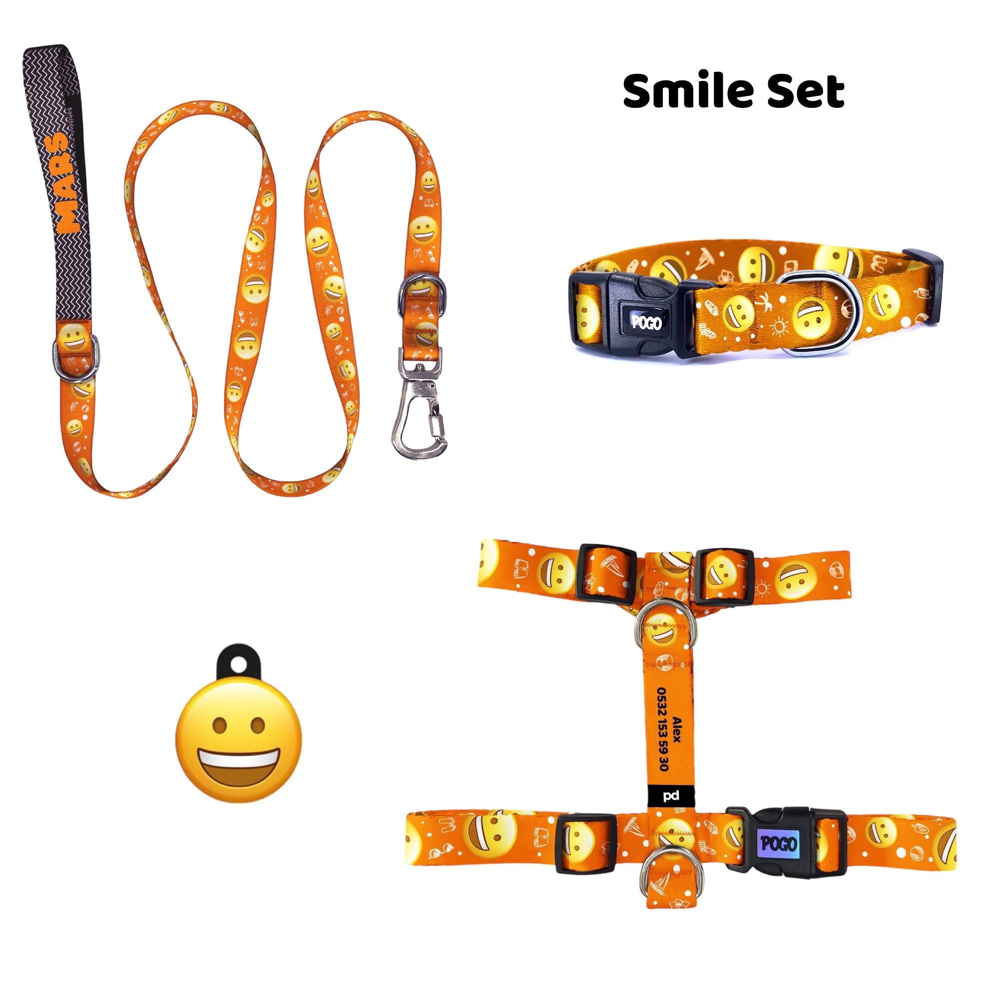 Smile | Tasma ve Künye Seti - Evcil hayvanlar için mükemmel bir ürün.