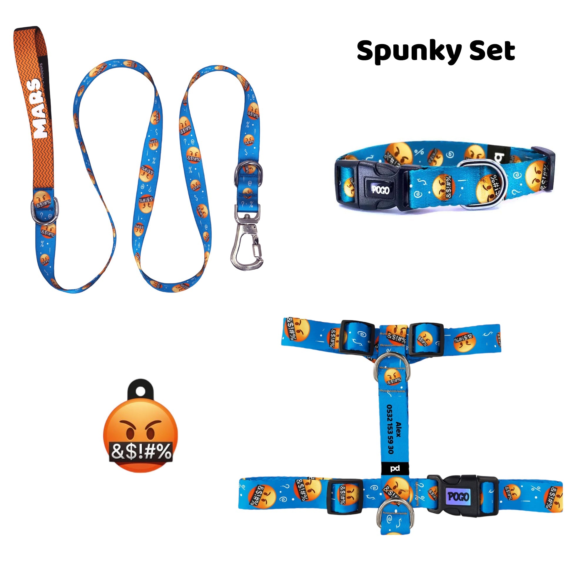 Spunky | Tasma ve Künye Seti - Evcil hayvanlar için mükemmel bir ürün.