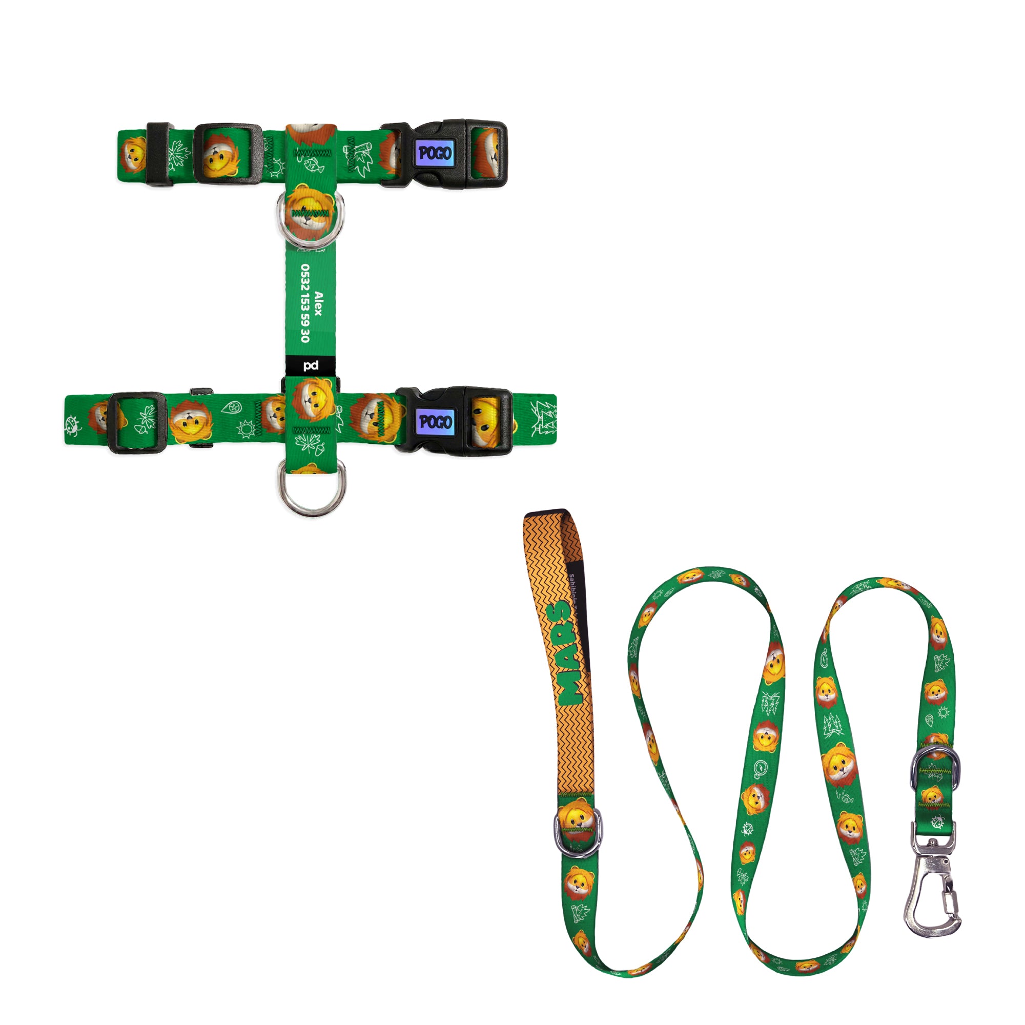 Lion Kedi Gezdirme Seti - Göğüs Tasması ve İp