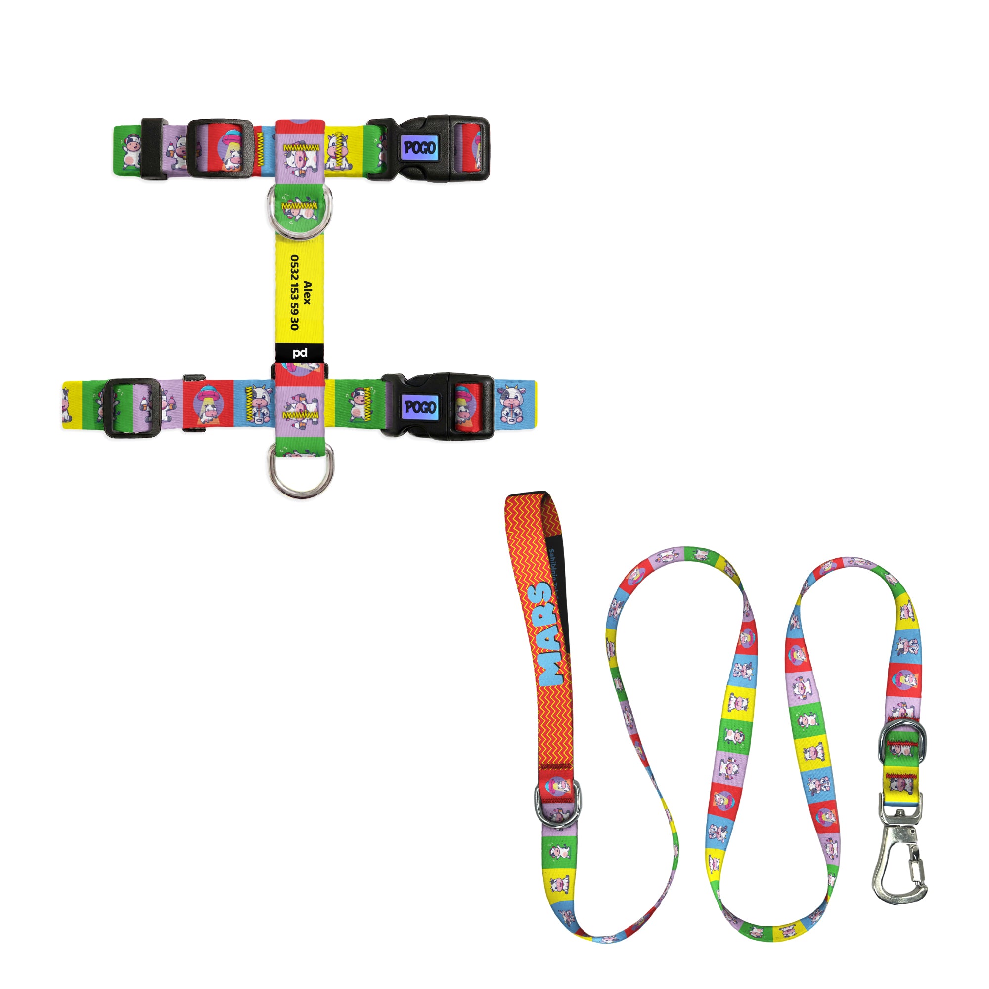 Jolly Kedi Gezdirme Seti - Göğüs Tasması ve İp