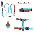 Brown Teal | Tasma ve Künye Seti - Evcil hayvanlar için mükemmel bir ürün.