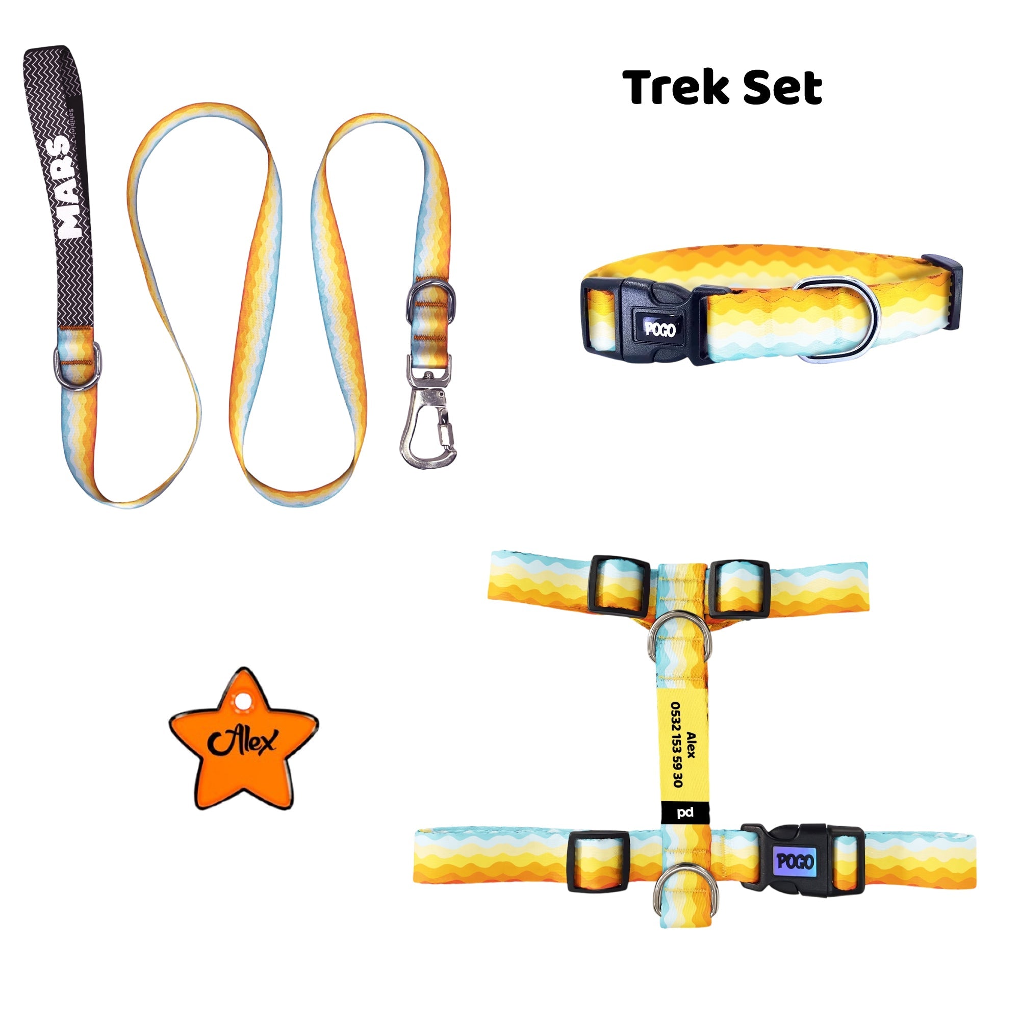 Trek | Tasma ve Künye Seti - Evcil hayvanlar için mükemmel bir ürün.