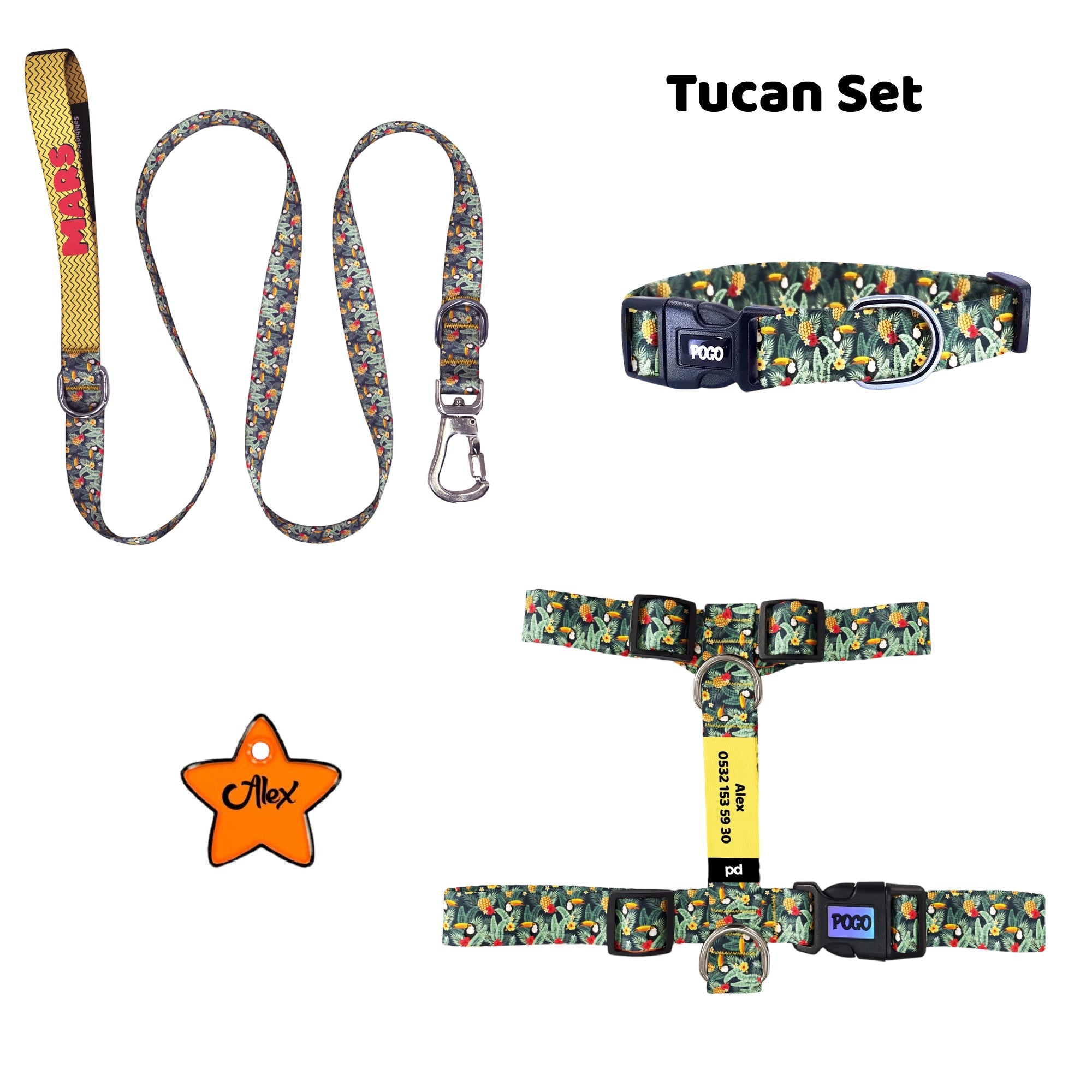 Tucan | Tasma ve Künye Seti - Evcil hayvanlar için mükemmel bir ürün.