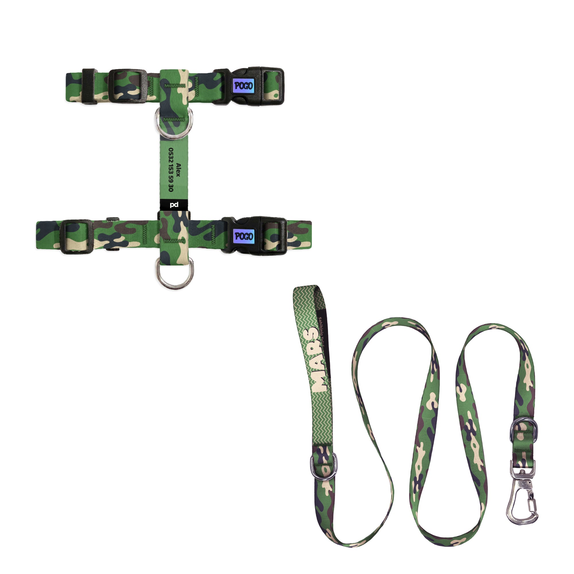 CamoBlend Kedi Gezdirme Seti - Göğüs Tasması ve İp