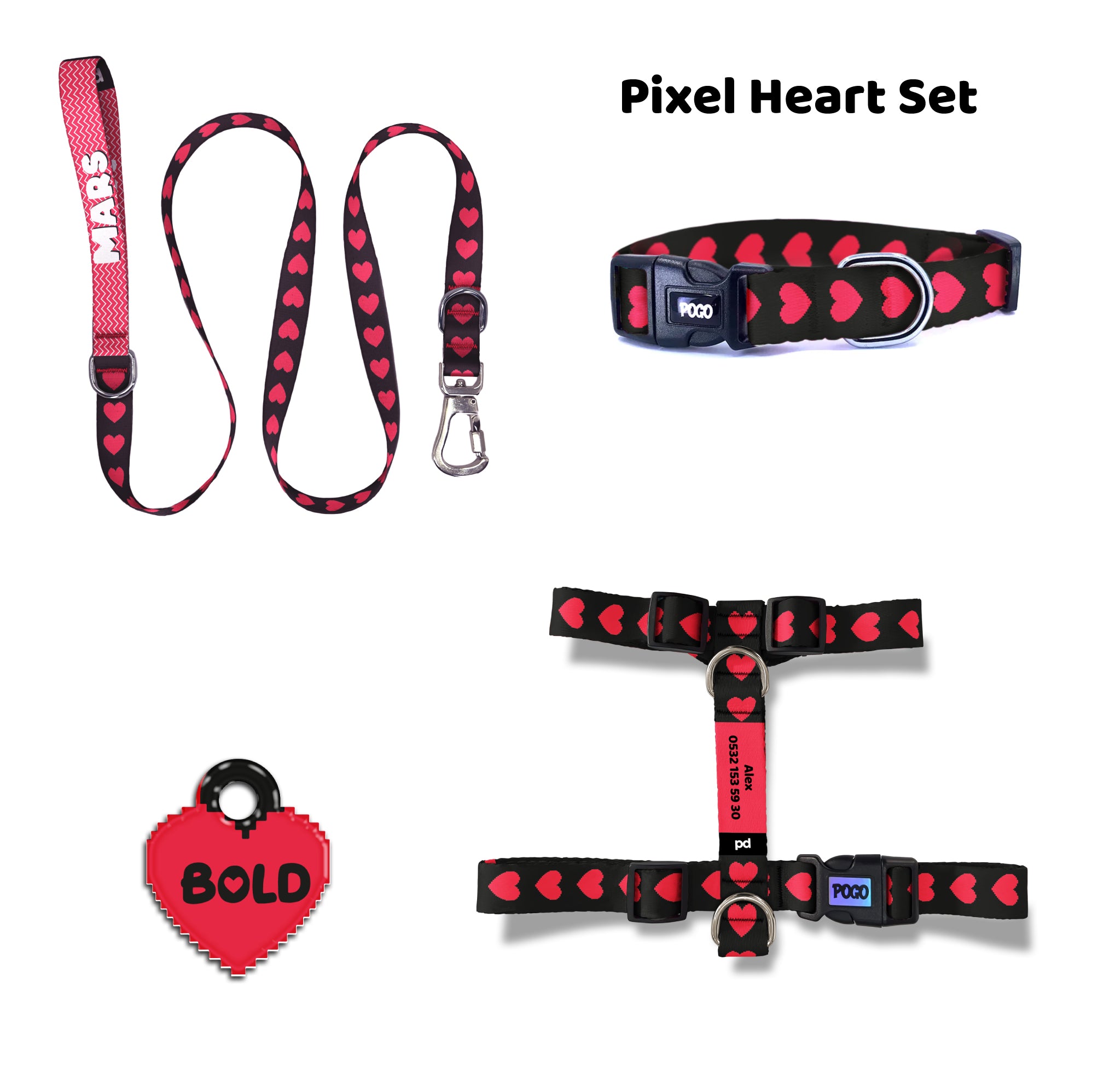 Pixel Heart | Tasma ve Künye Seti