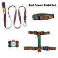 Red Green Plaid | Tasma ve Künye Seti - Evcil hayvanlar için mükemmel bir ürün.