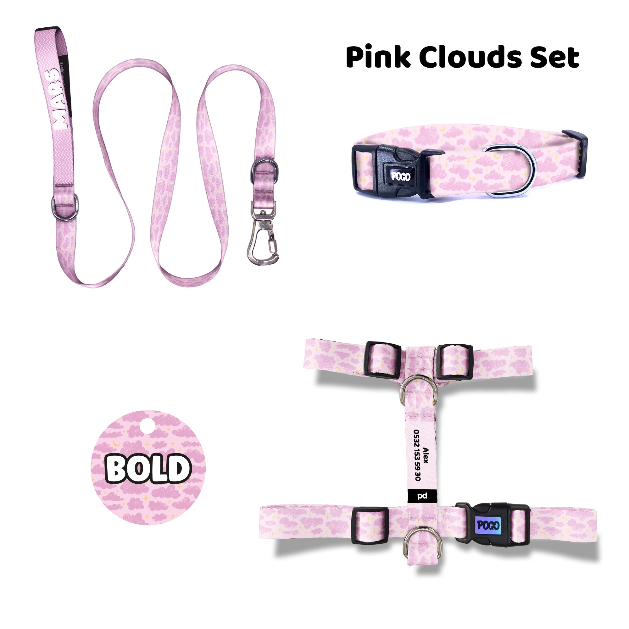 Pink Clouds | Tasma ve Künye Seti