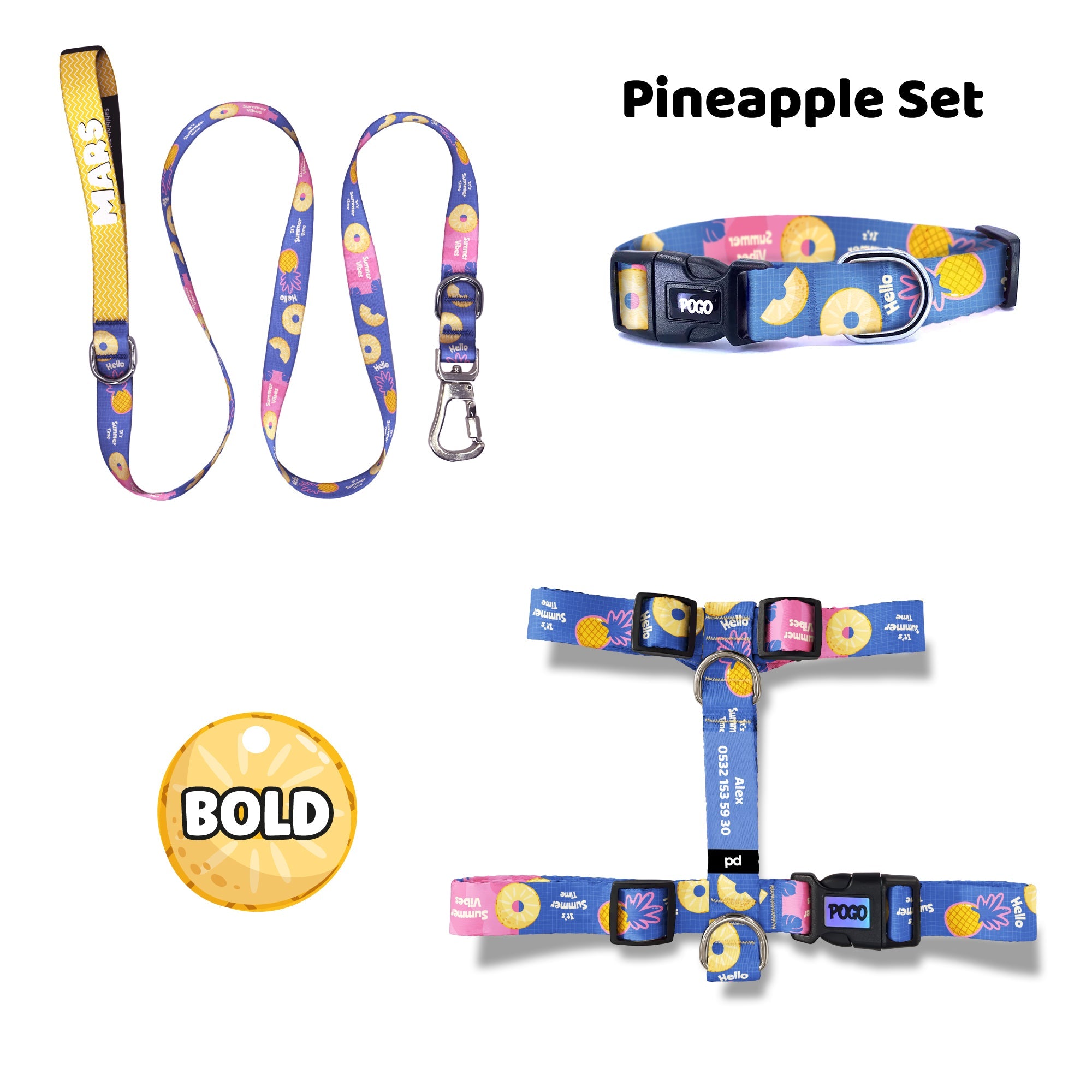 Pineapple | Tasma ve Künye Seti
