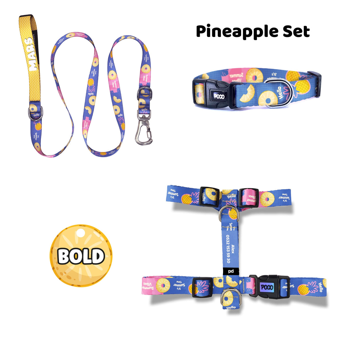 Pineapple | Tasma ve Künye Seti