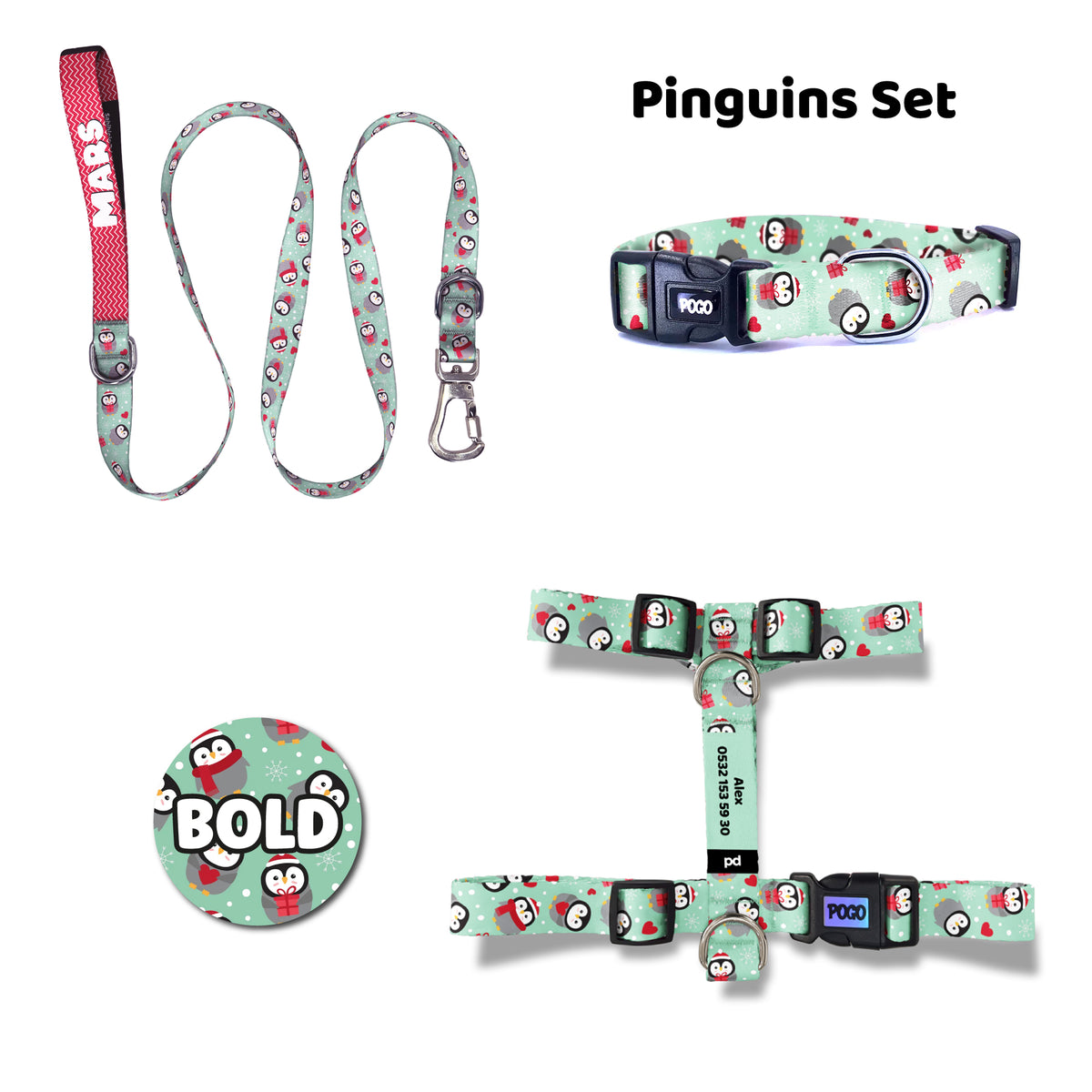 Pinguins | Tasma ve Künye Seti