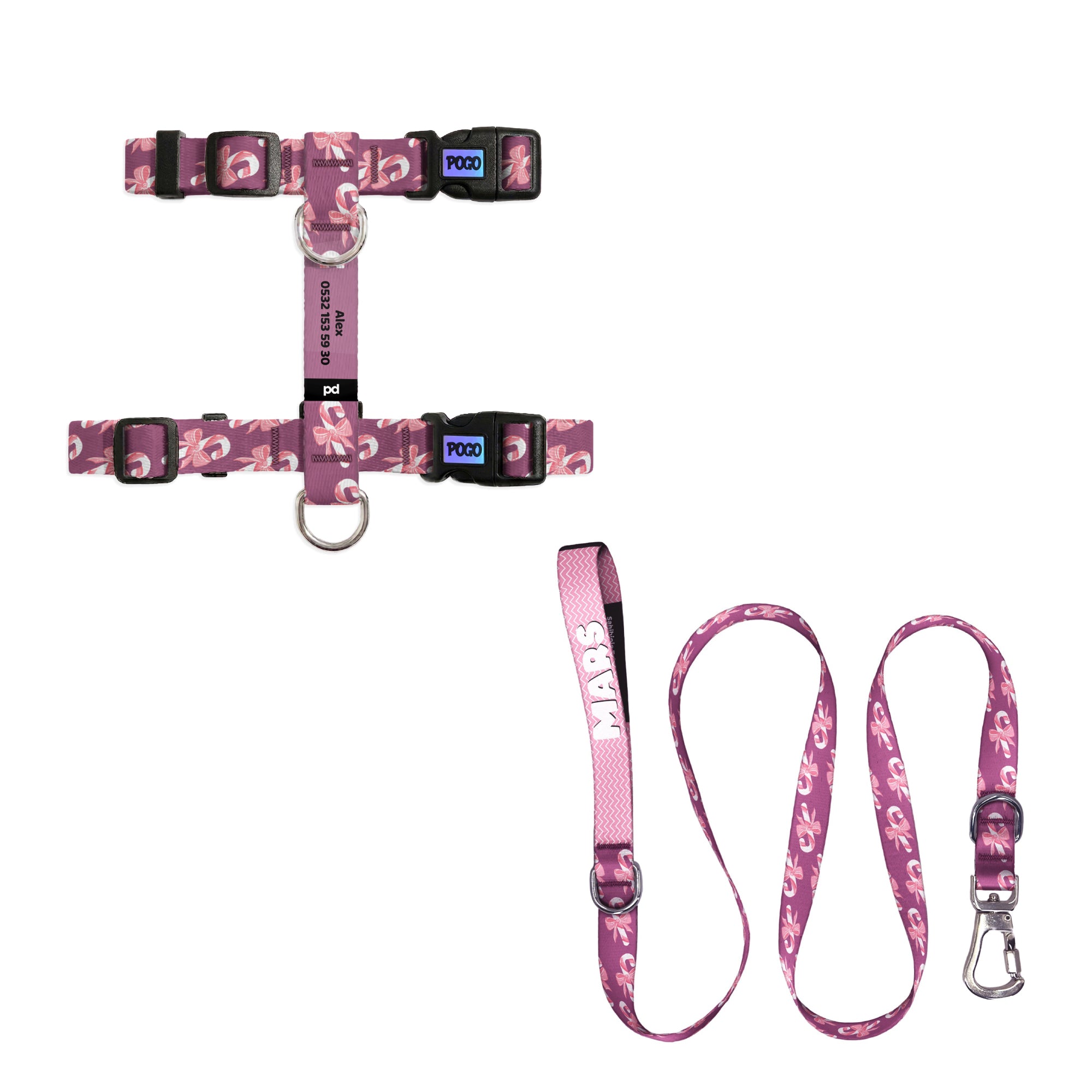 Pinky Candy Kedi Gezdirme Seti - Göğüs Tasması ve İp