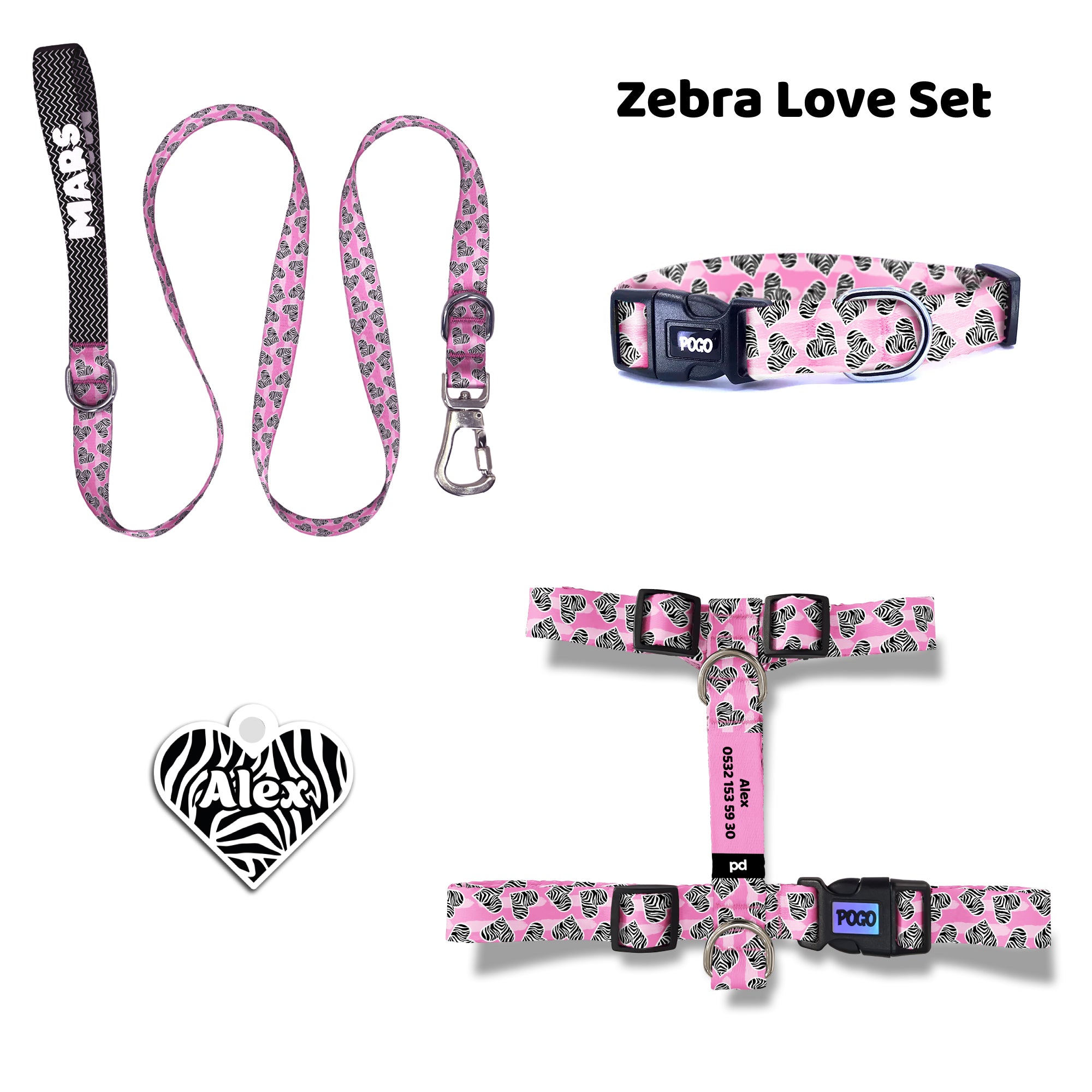 Zebra Love | Tasma ve Künye Seti