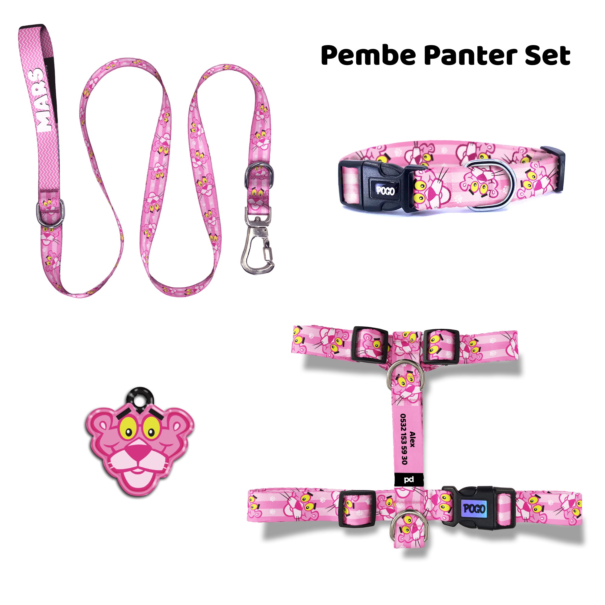 Pembe Panter | Tasma ve Künye Seti