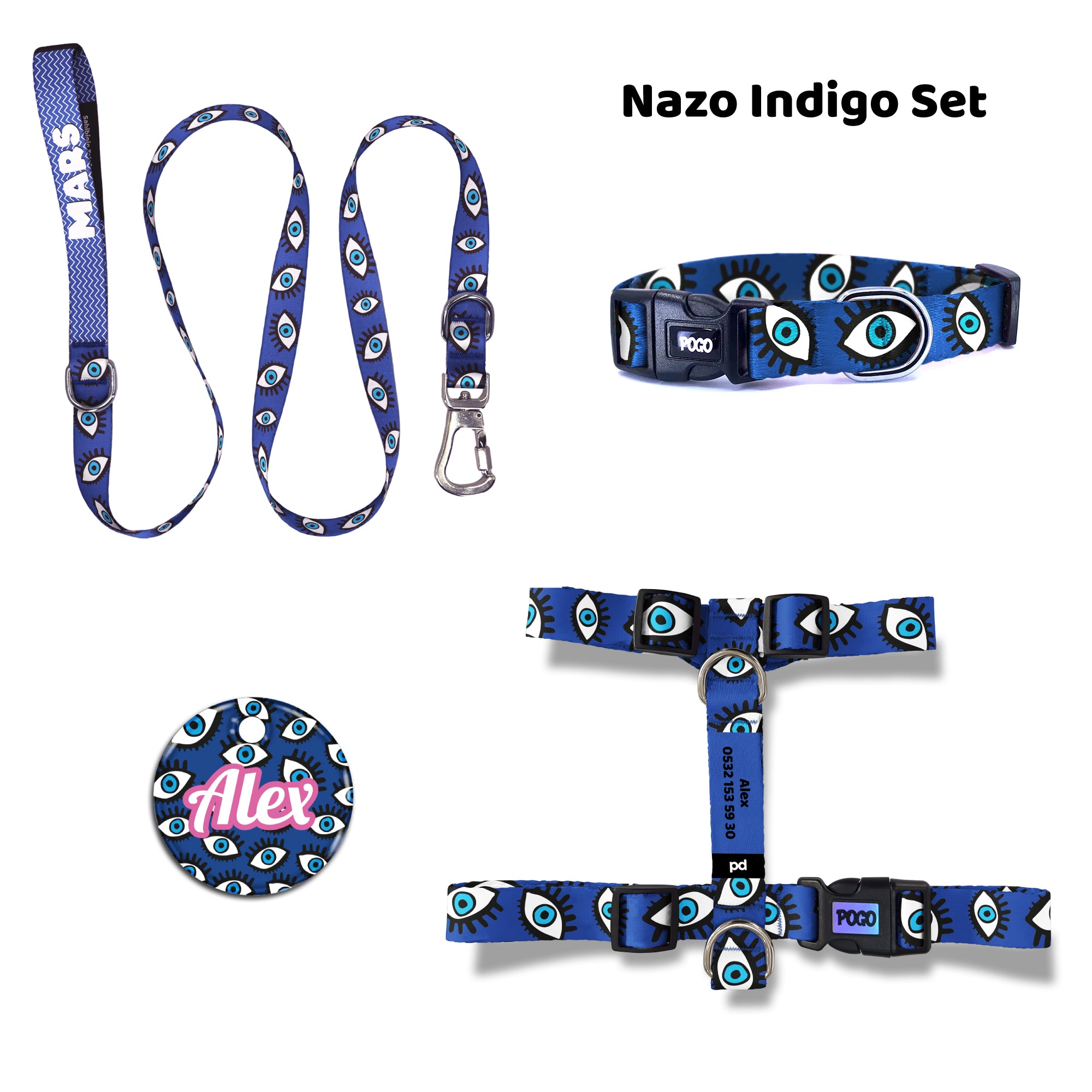 Nazo Indigo | Tasma ve Künye Seti