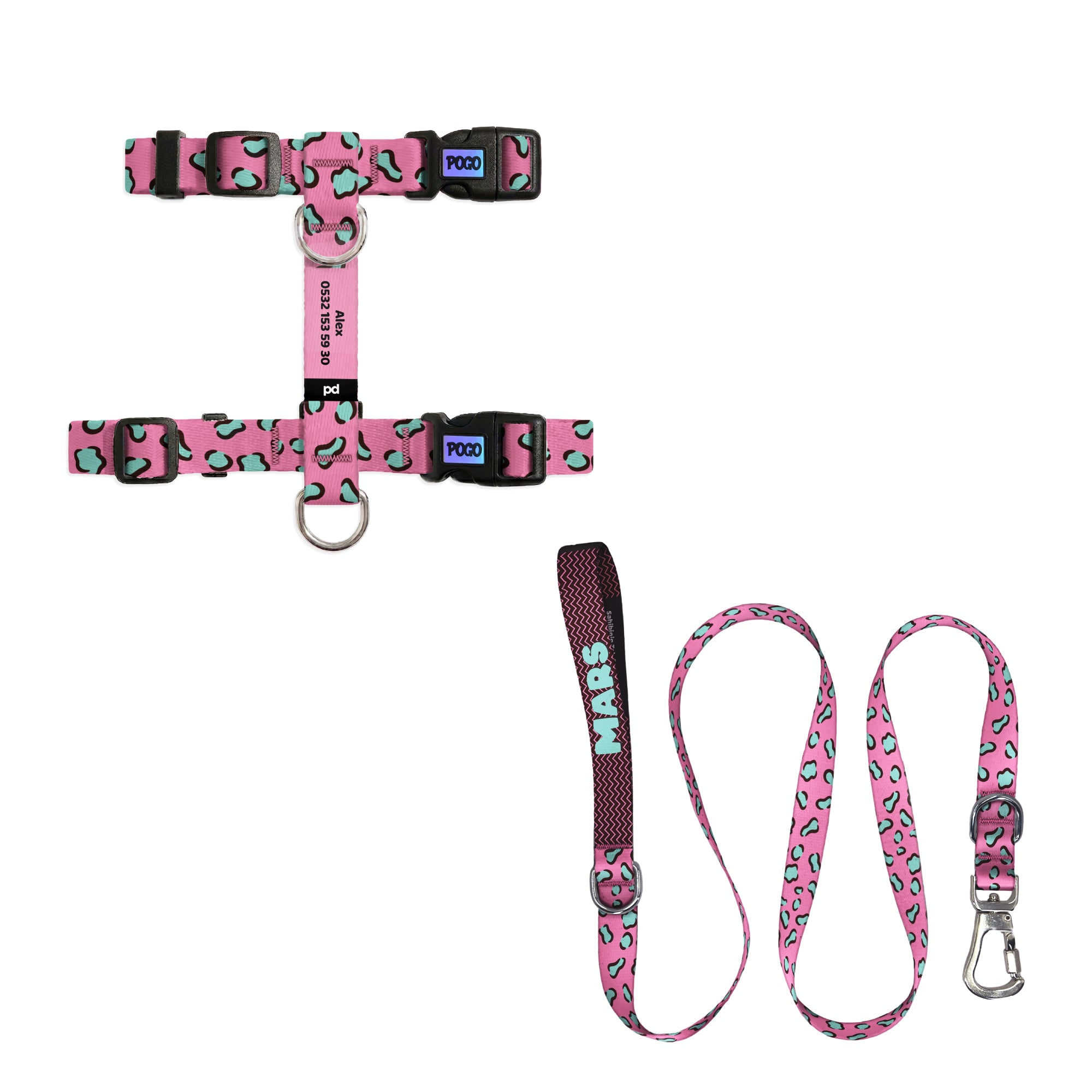 Pinky Kedi Gezdirme Seti - Göğüs Tasması ve İp