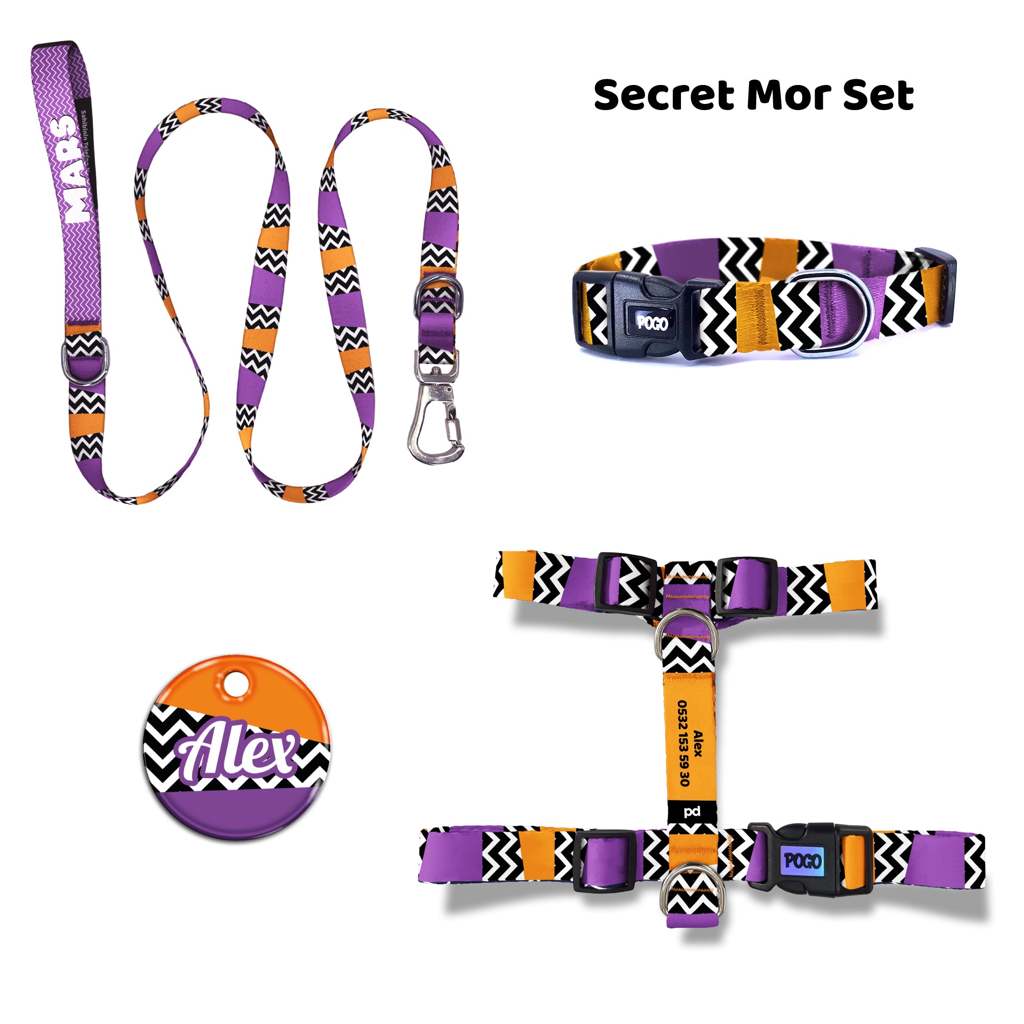 Secret Mor | Tasma ve Künye Seti