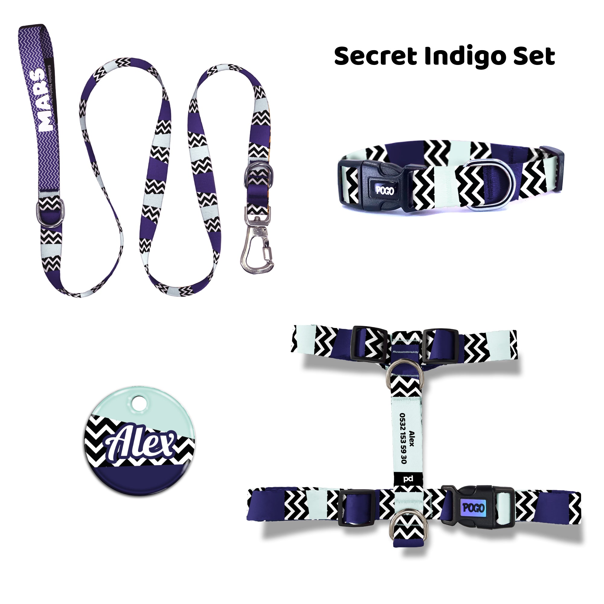 Secret Indigo | Tasma ve Künye Seti