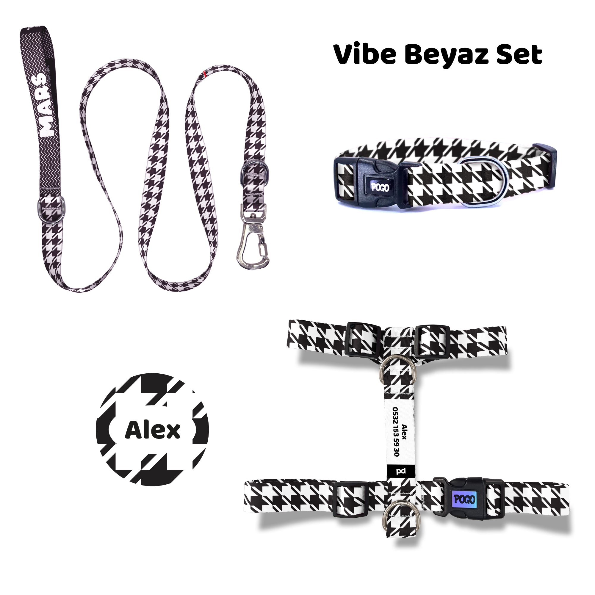 Vibe Beyaz | Tasma ve Künye Seti