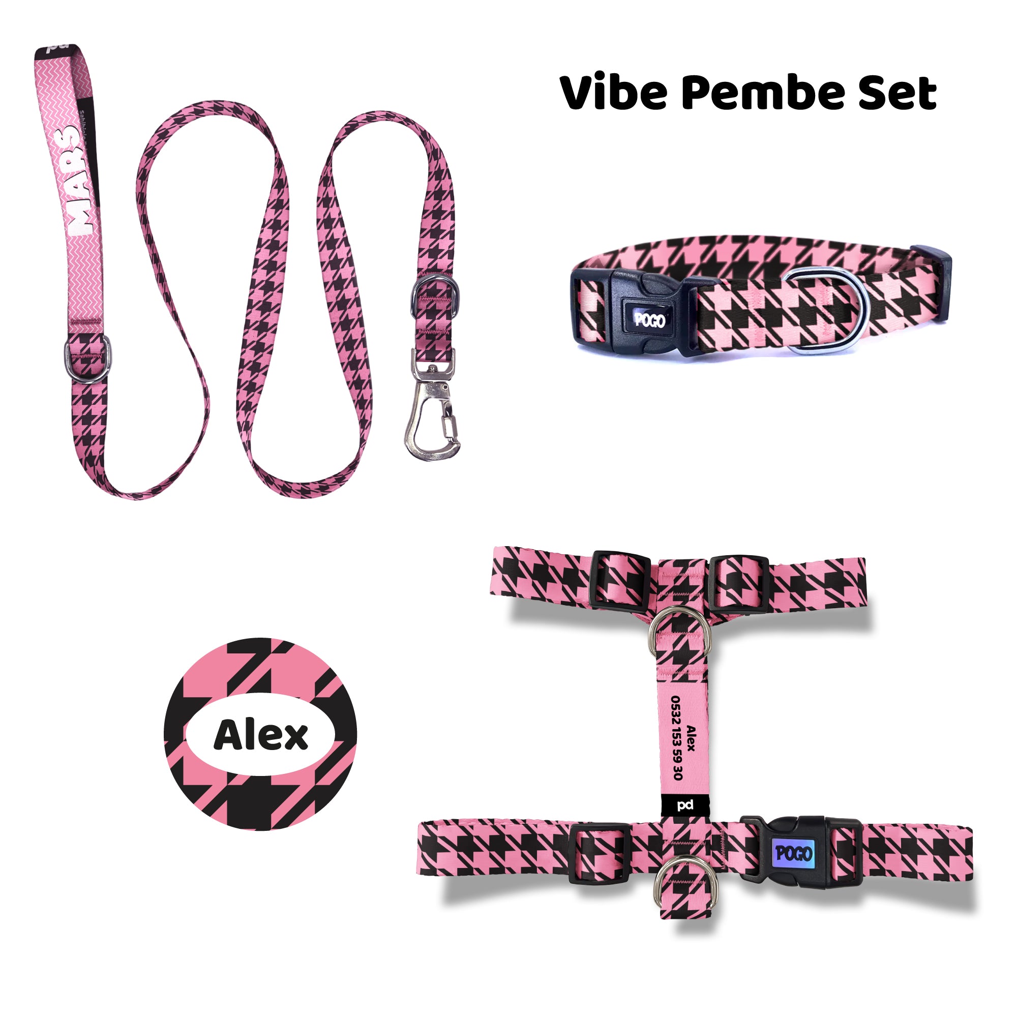 Vibe Pembe | Tasma ve Künye Seti