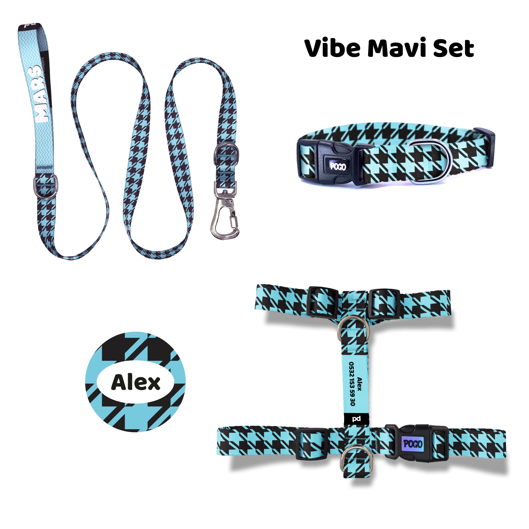 Vibe Mavi | Tasma ve Künye Seti